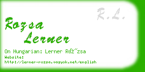 rozsa lerner business card